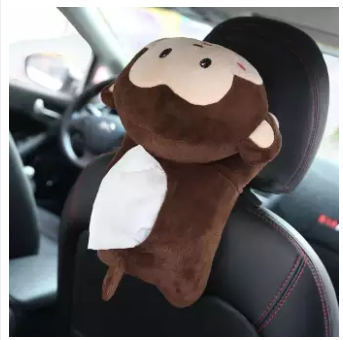 Monkey Hanging Seat Back Type Car Shade Cartoon Tissue Box