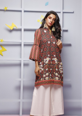 BLACK FLOWER DIGITAL PRINTED KURTI