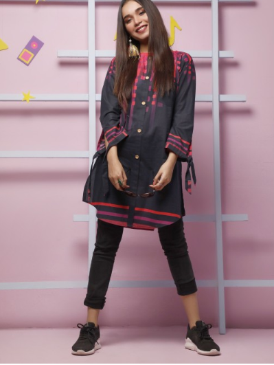BLOCKS DIGITAL PRINTED KURTI