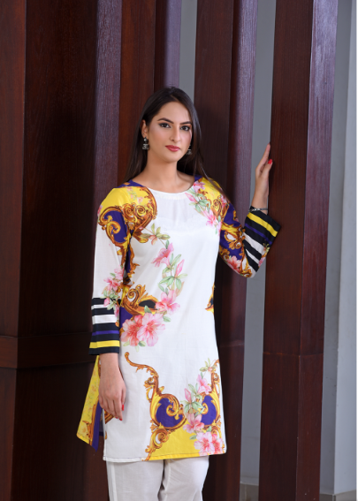 FLORIATED DIGITAL PRINTED KURTI