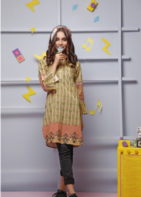 ORANGE DIGITAL PRINTED KURTI