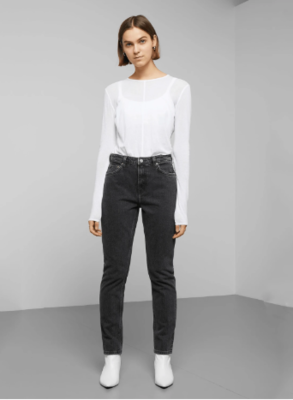 Women's Black Wash Straight Fit Denim