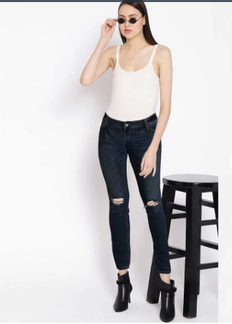 Women's Naseby Ankle Short Ripped Denim