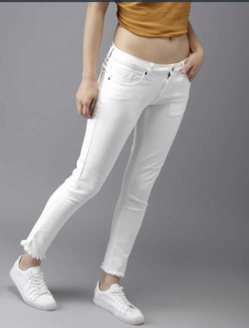 Women's Orneta Straight Fit Fringed Denim