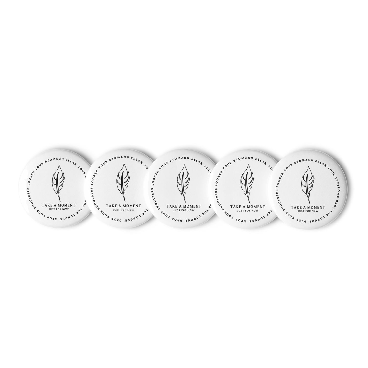 Set of FIVE - pin buttons