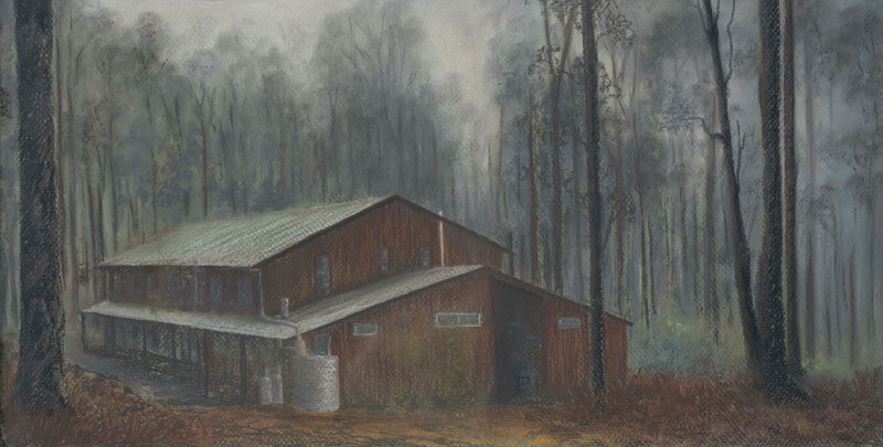 Cabin in the Mist - 40 x 80cm photographic print