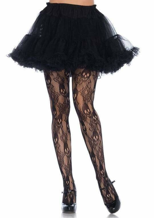 Black Rose Skull Lace Tights