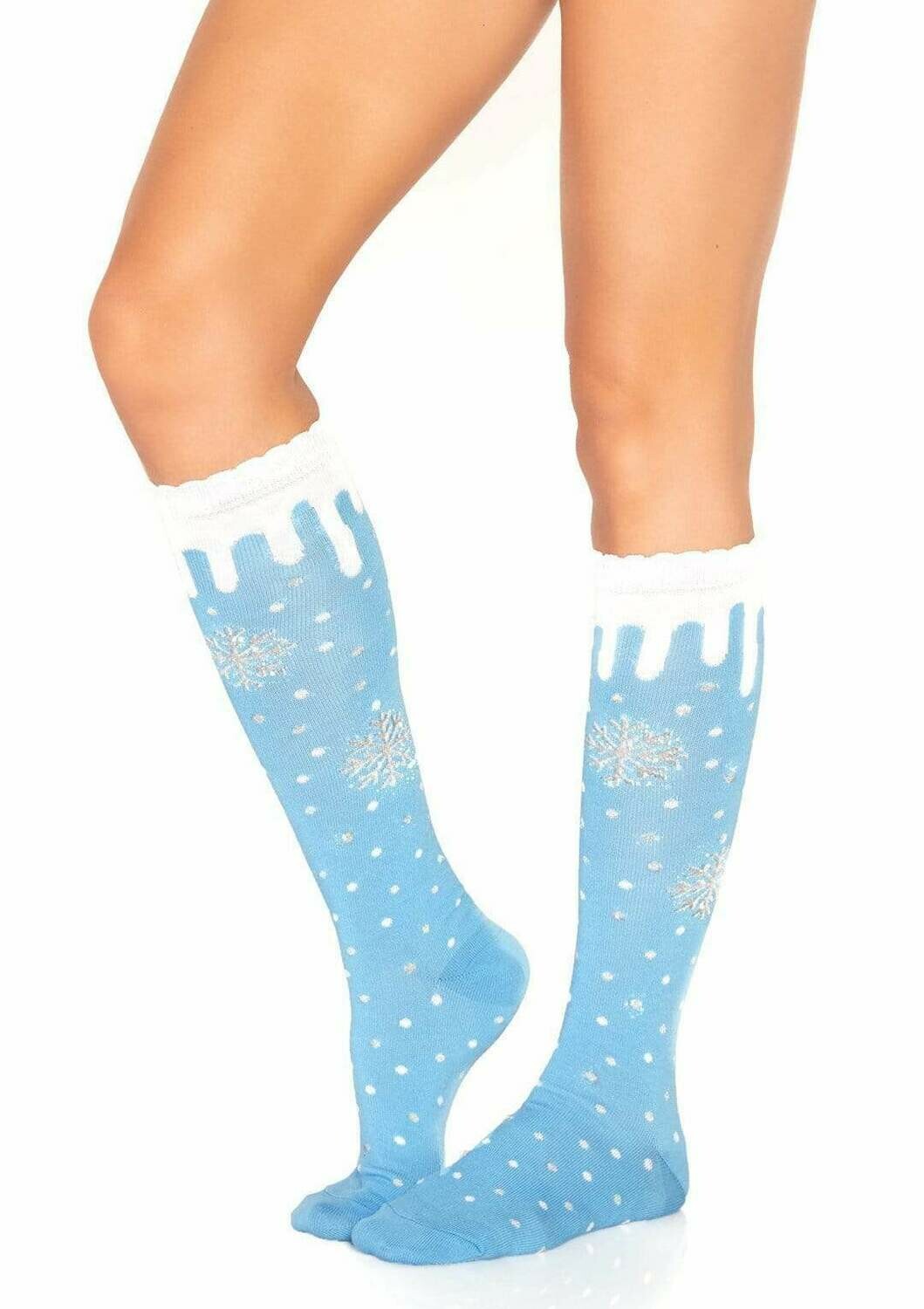 Snow Flake Knee High Socks