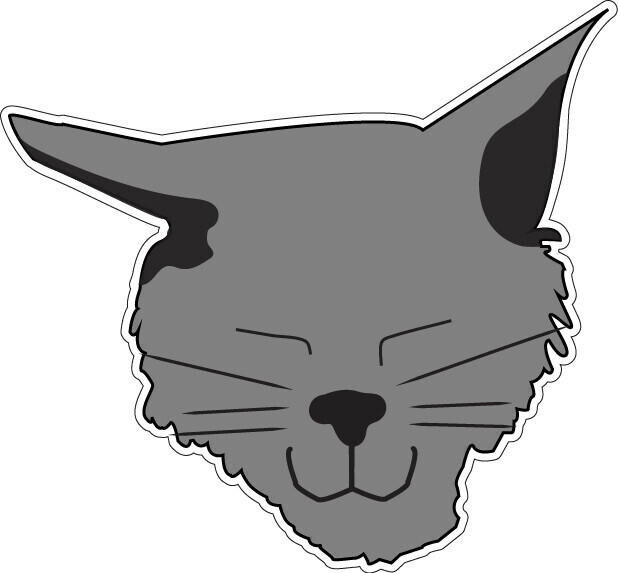 Gray Cat Sticker