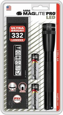 Maglite Mini PRO LED 2-Cell AA Flashlight with Holster Black