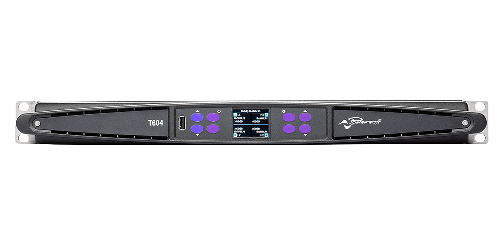 Powersoft T604 4-Channel Power Amplifier with DSP and Dante (1250W per Channel)