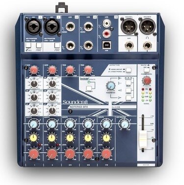 Soundcraft Notepad-8FX Small-Format Analog Mixing Console with USB I/O and Lexicon Effects
#SO8CDTMUSBE MFR #NOTEPAD-8FX