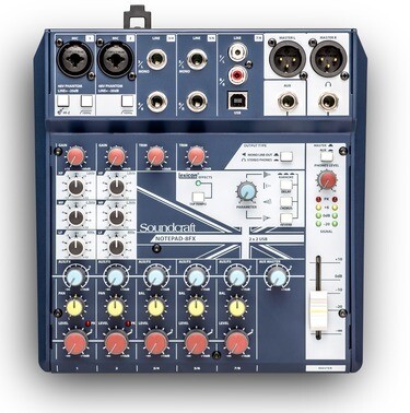 Soundcraft Notepad-8FX Small-Format Analog Mixing Console with USB I/O and Lexicon Effects #SO8CDTMUSBE MFR #NOTEPAD-8FX