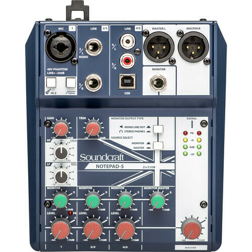 Soundcraft Notepad-5 Small-Format Analog Mixing Console with USB I/O
 #SO5CDTMUSB MFR #NOTEPAD-5