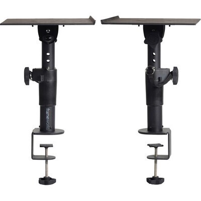 Gator Framework Desktop Studio Monitor Clamp-On Stands (Pair) #GAGFWSTMNDC MFR #GFWSPKSTMNDSKCMP