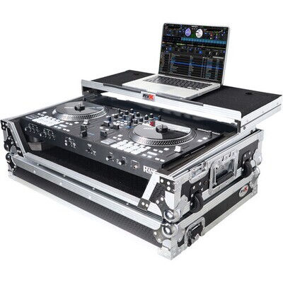 ProX Flight Case with Laptop Shelf, 1 RU Rackspace &amp; Wheels for RANE ONE (Silver on Black)
 #PRXSRANE1WL MFR #XS-RANEONE WLT
