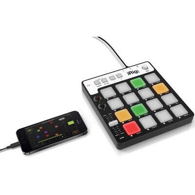 IK Multimedia iRig PADS USB-MIDI Pad Controller for iOS, Android, Mac, and PC #IKIPPSMCHH MFR #IP-IRIG-PADS-IN