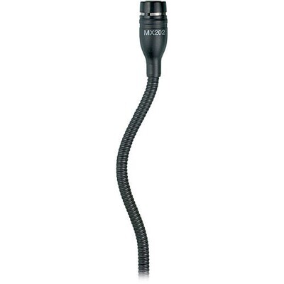 Shure MX202BC - Microphone with In-Line Preamp (Black)
 #SHMX202BC  MFR #MX202B/C