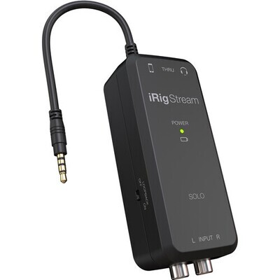 IK Multimedia iRig Stream Solo Ultracompact 3x1 TRRS Audio Interface for Smartphones and Tablets