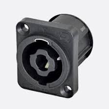 REAN RLS4MPZ 4 Pole speakON Chassis Connector with D-Size Front Mounted, 3/16&quot; Flat Tab Contacts