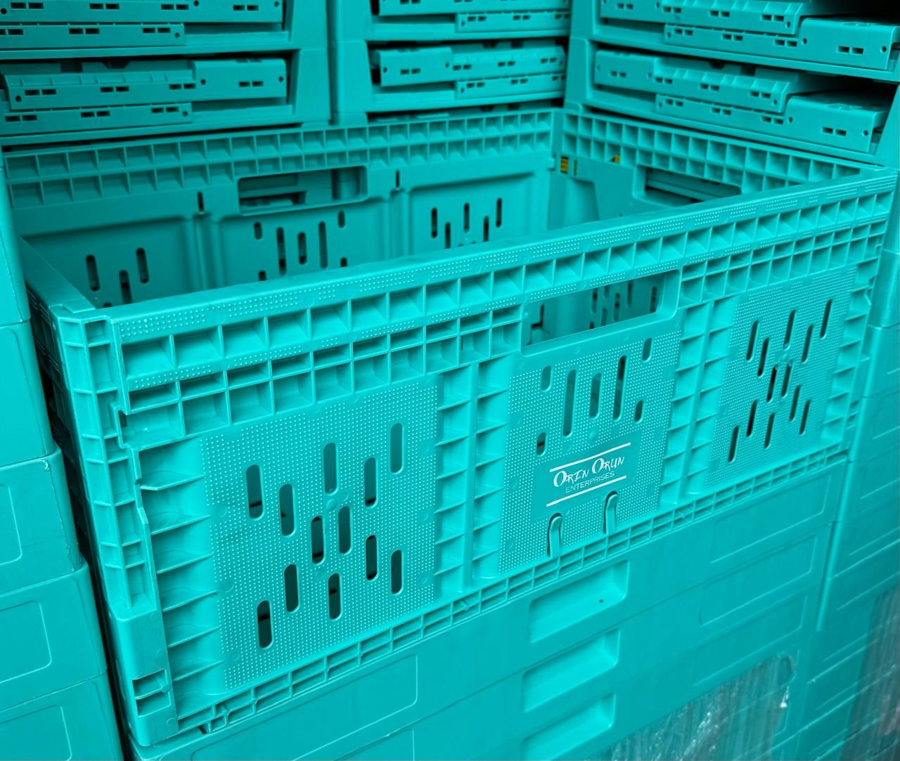 Plastic Stackable Crate 600X400X330, Colour: Teal
