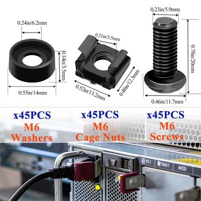 M6 x 16mm Rack Mount Screws,Cage Nuts