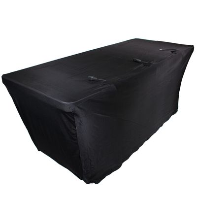 Pro X X-ST6BL 6 Ft. Open Back Spandex Table Cover Scrim - Black