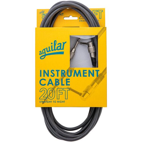 Aguilar AGINST20RS 20&#39; Instrument Cable, Right Angle to Straight Connector