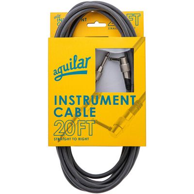 Aguilar AGINST20RS 20&#39; Instrument Cable, Right Angle to Straight Connector