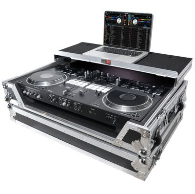 Pro X XS-DDJREV7 WLT ATA Style Flight Case for Pioneer DDJ-REV7 DJ Controller with Laptop Shelf Wheels and 1U Rackspace