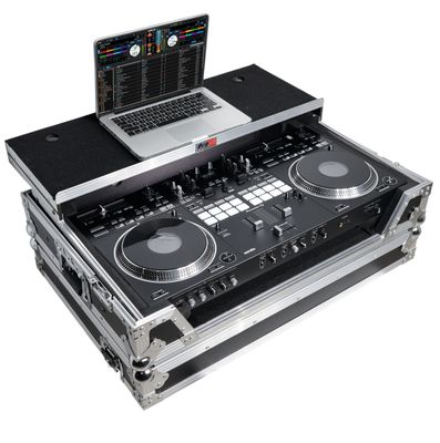 Pro X XS-DDJREV7 WLT ATA Style Flight Case for Pioneer DDJ-REV7 DJ Controller with Laptop Shelf Wheels and 1U Rackspace