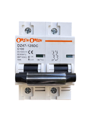 DC Breaker 2P 100A MCB DC 1000V