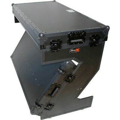 ProX DJ Z-Table MK2 Portable Z-Style DJ Table Flight Case with Handles &amp; Wheels (Black on Black) #PRZTABLEBLM2 MFR #XS-ZTABLEBL MK2