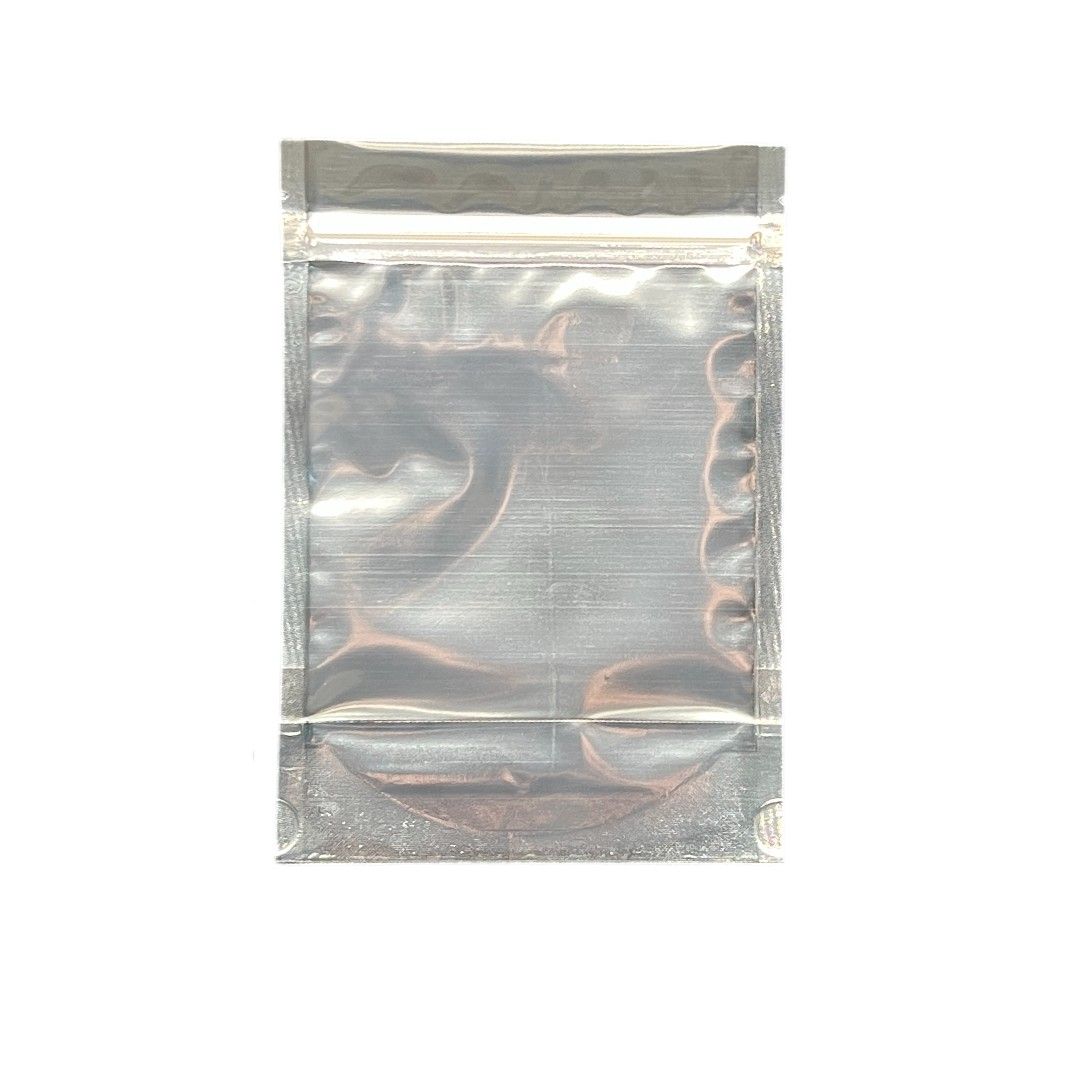 Clear plastic stand up pouch Sliver Backing 14*20cm 200micron Pack of 50