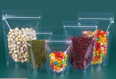 Clear plastic stand up pouch 24*35cm 200micron Pack of 50