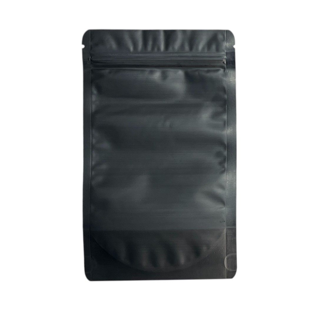 Clear plastic stand up pouch Full Black 12*20cm 200micron Pack of 50