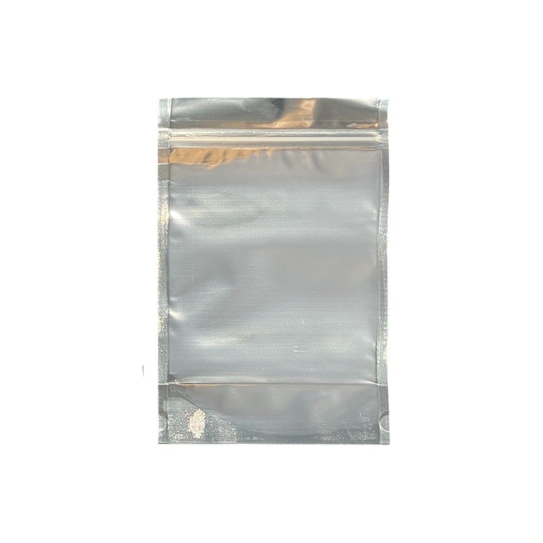 Clear plastic stand up pouch Sliver Backing 16*24cm 200micron Pack of 50