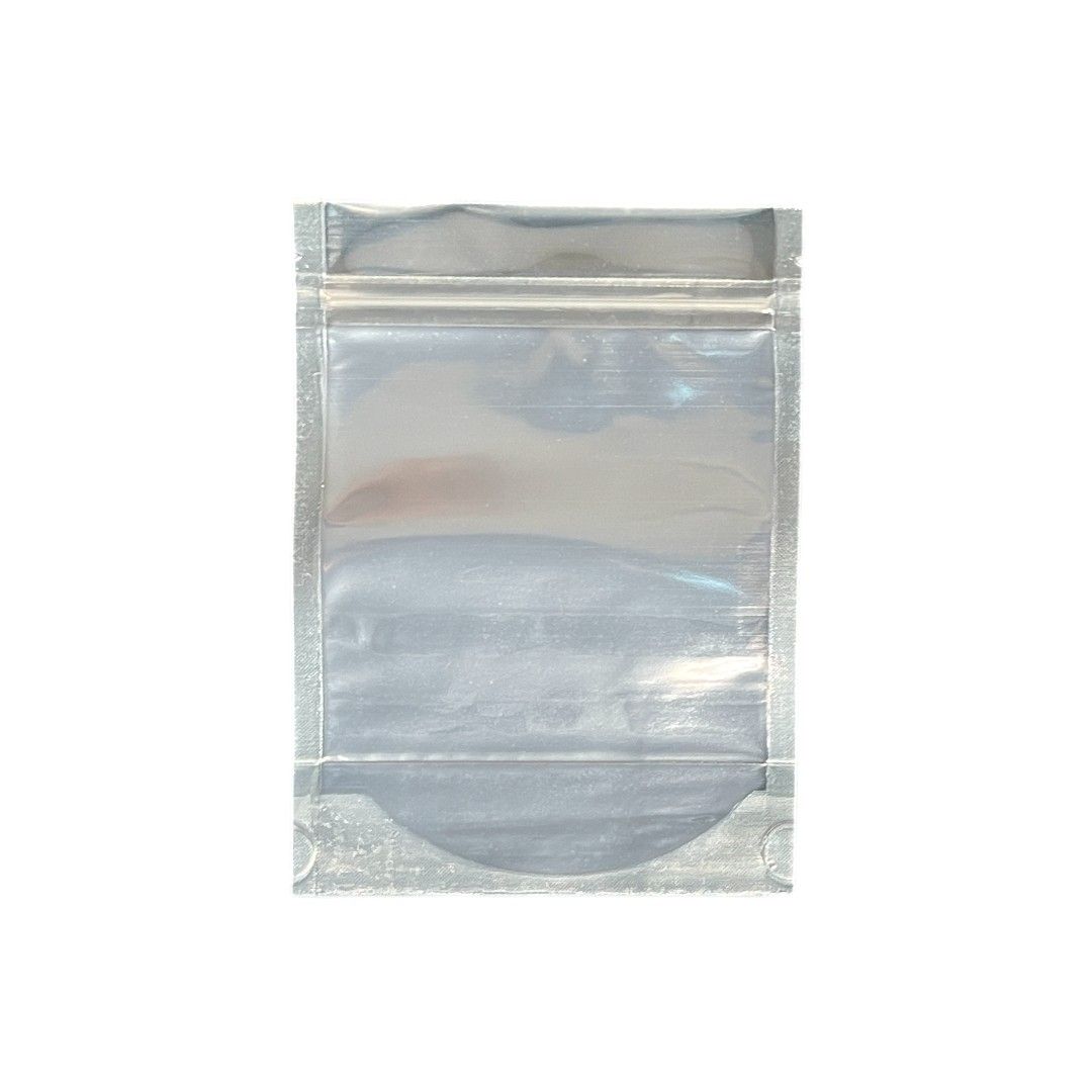 Clear plastic stand up pouch Sliver Backing 13*18cm 200micron Pack of 50