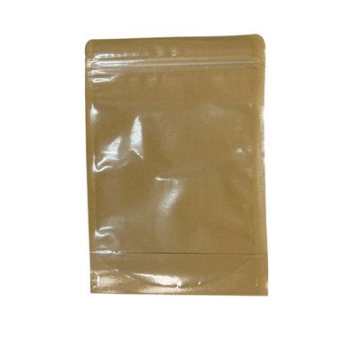 Clear plastic stand up pouch One side clear,one side Kraft 16*24cm 200micron Pack of 50