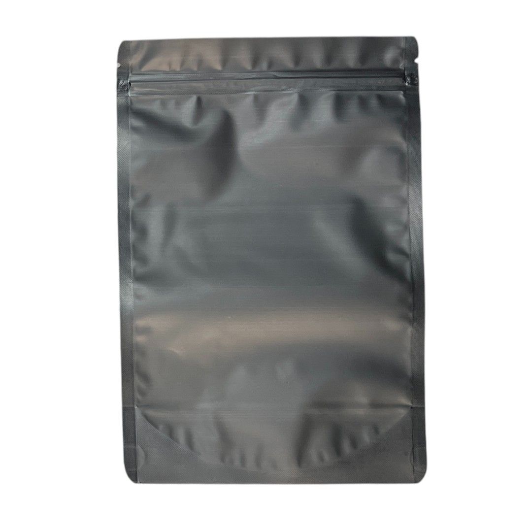 Clear plastic stand up pouch Full Black 16*24cm 200micron Pack of 50