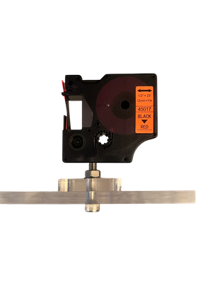 45017- Black on Red Tape 12mmx7mm