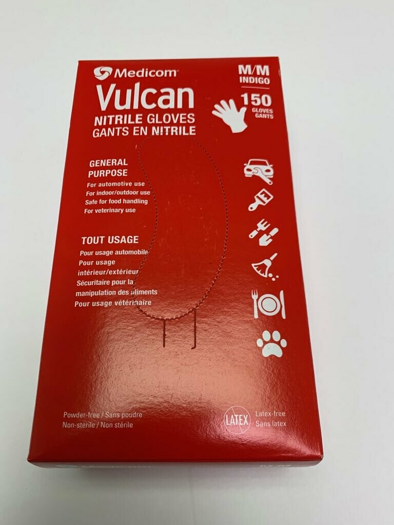 Vulcan Medium Nitrile Gloves 150 Ct (Powder Free)