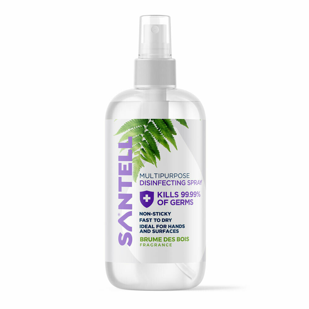 SANTELL Premium Multipurpose Disinfecting Spray (200ml), Fragrance: Brume des Bois