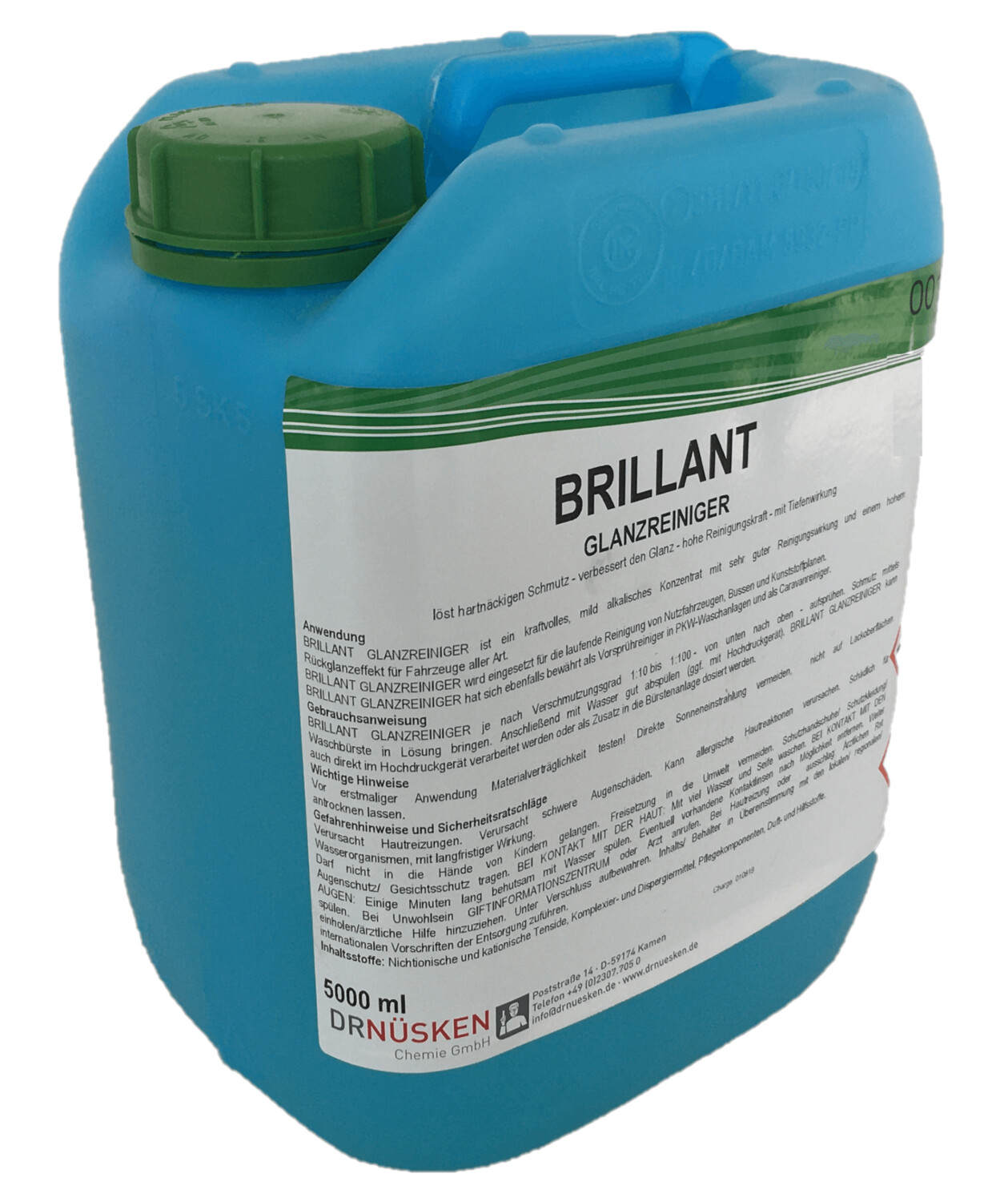 Dr. Nüsken Brillant Glanzreiniger. Der Reiniger für Reisemobile, Wohnwagen und Boote. 5 Liter Kanister Konzentrat Dr. Nüsken Brillant Glanzreiniger. Der Reiniger für Reisemobile, Wohnwagen und Boote. 5 Liter Kanister Konzentrat