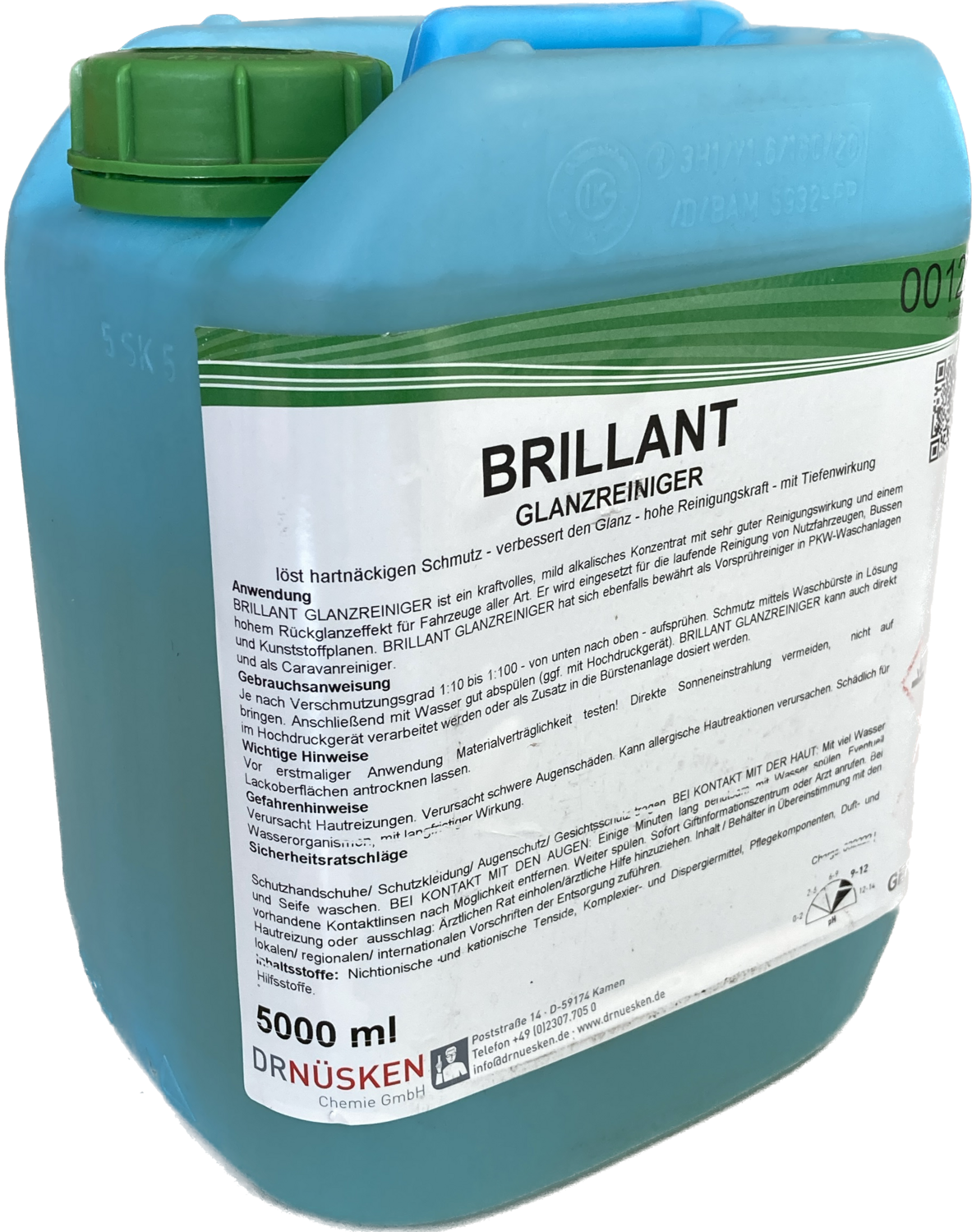 Dr. Nüsken Brillant Glanzreiniger. Der Reiniger für kleine Laster. 5 Liter Kanister Konzentrat Dr. Nüsken Brillant Glanzreiniger. Der Reiniger für kleine Laster. 5 Liter Kanister Konzentrat