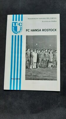 Programmheft 1.FC Magdeburg FC Hansa Rostock 30.02.1972 DDR Oberliga Fussball Programmheft 1.FC Magdeburg FC Hansa Rostock 30.02.1972 DDR Oberliga Fussball