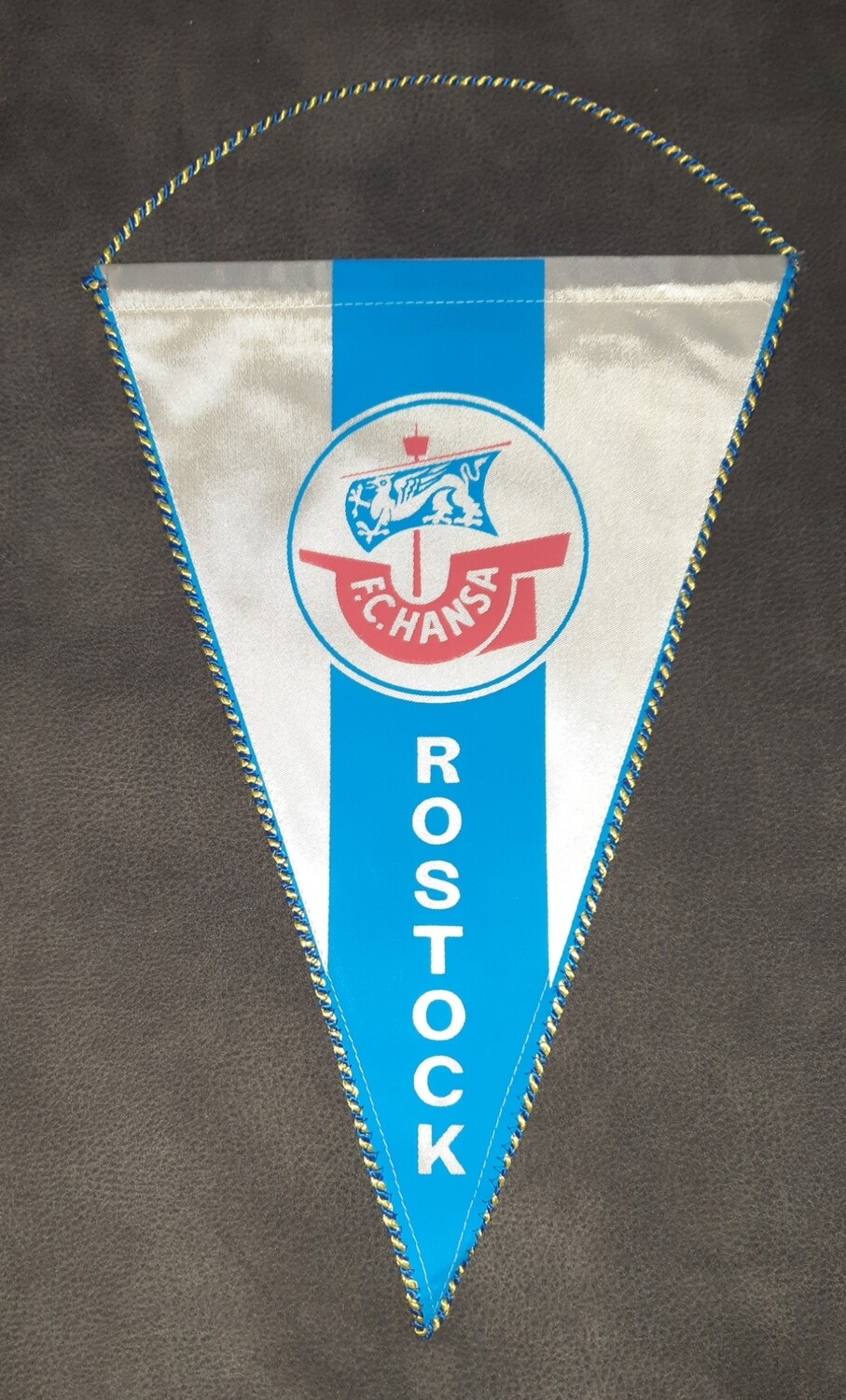 Großer 35 cm Wimpel FC Hansa Rostock DDR Oberliga 