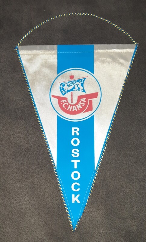 Großer 35 cm Wimpel FC Hansa Rostock DDR Oberliga 