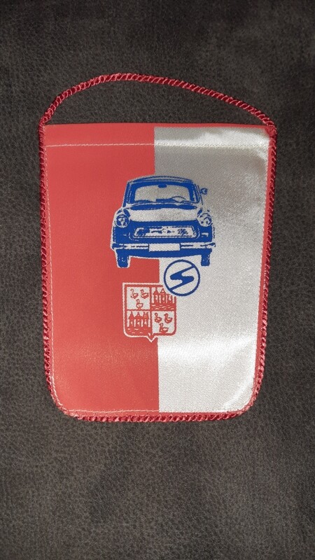 Wimpel BSG Sachsenring Zwickau mit Trabant DDR Oberliga 