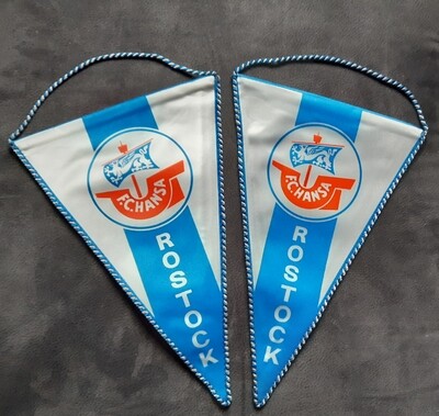 2 x Wimpel FC Hansa Rostock 31 cm DDR Oberliga